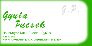 gyula pucsek business card